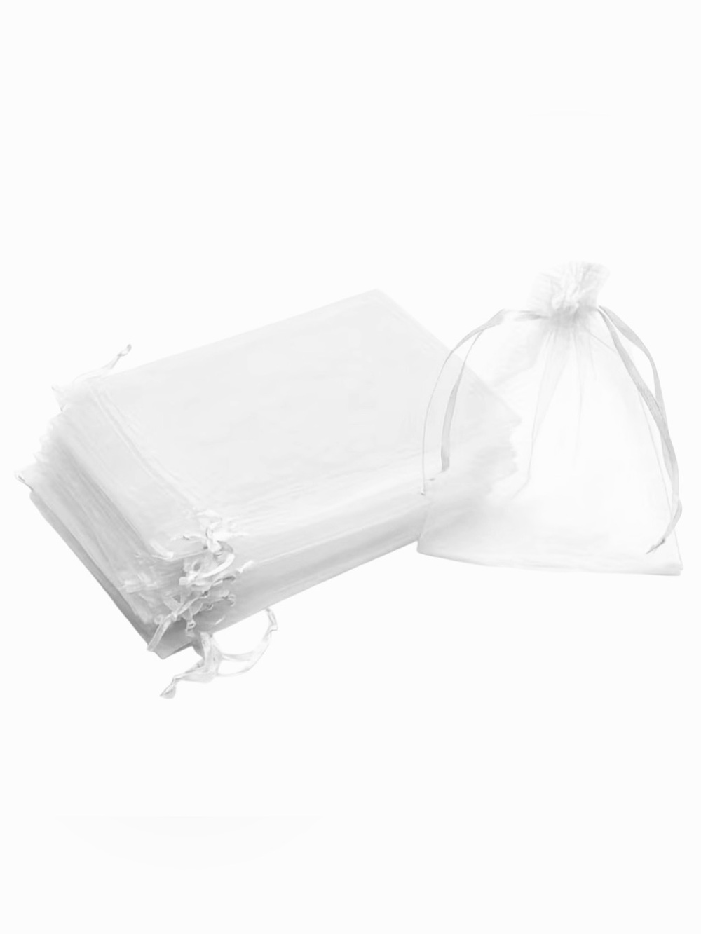 Bags Gift 3.5”x2.5” Jewelry (50ct) Satin Drawstring White